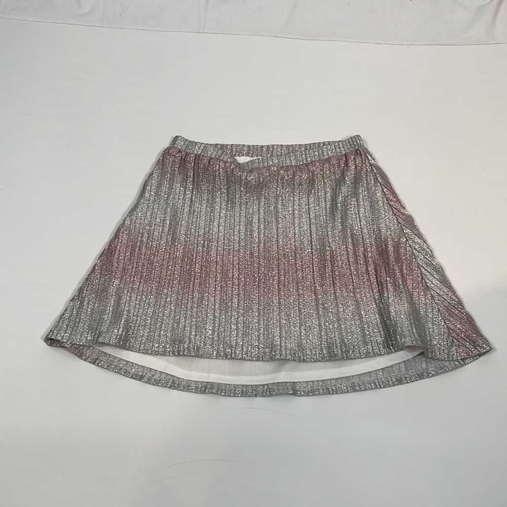 Super Down Skirt Size M NWT Elastic Waist Pull On Skirt Silver and Pink Metallic - Picture 4 of 12